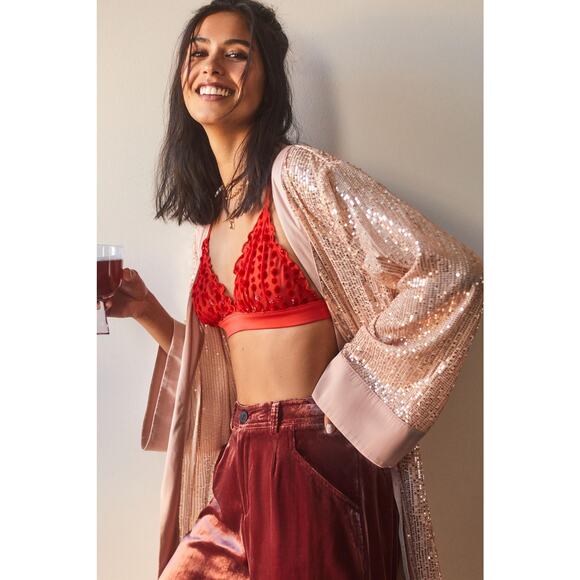 Reggipetto Love Stories Red Bralette by Anthropologie - New Size 32 C/D - Picture 3 of 4